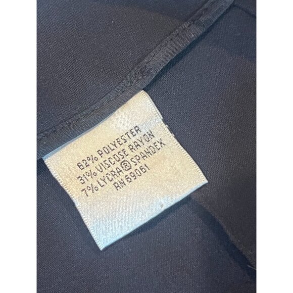 Talbots Wide Leg Dress Pants High Rise Stretch Slash Pocket Cotton Black Size 12 - Picture 9 of 9